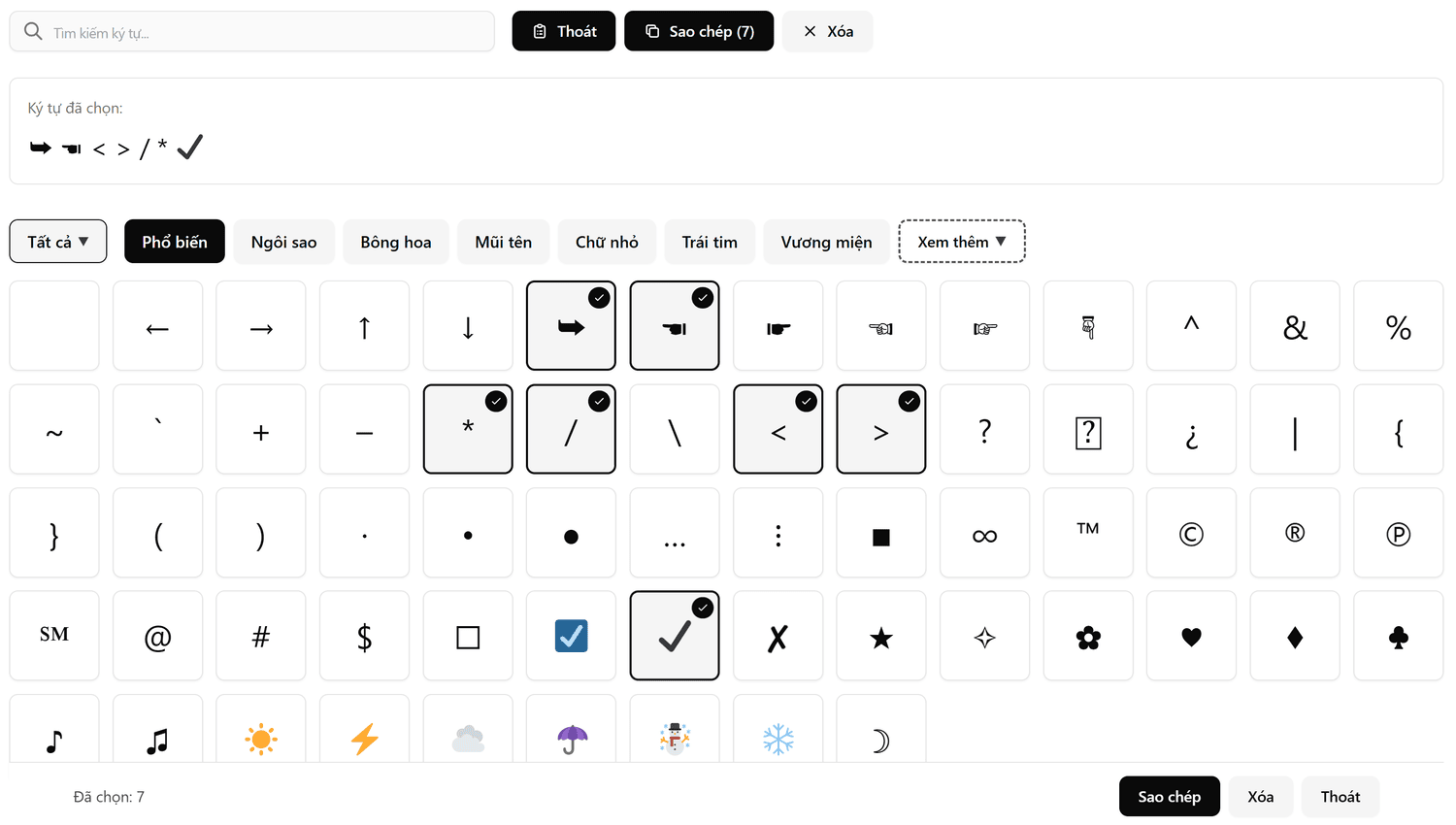Tổng hợp kí tự đặc biệt đầy đủ nhất