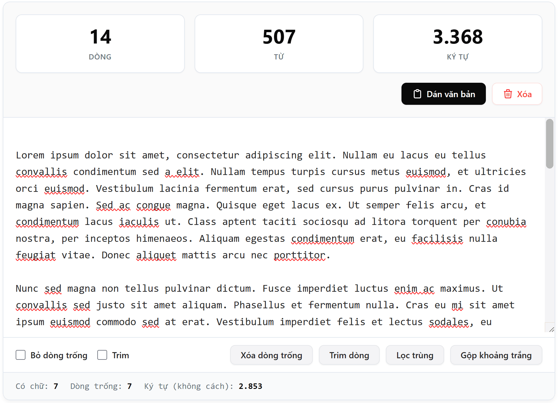 Đếm từ online nâng cao