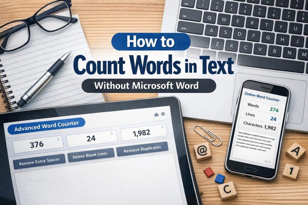 How to count words in text without Microsoft Word