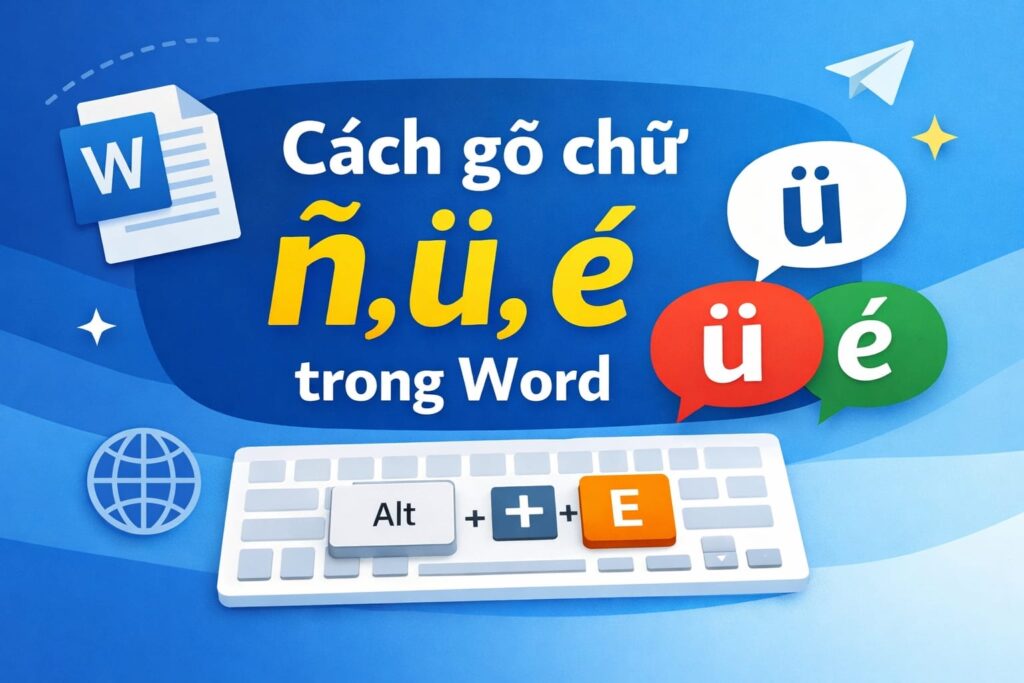 Cách gõ chữ ñ, ü, é... trong Word