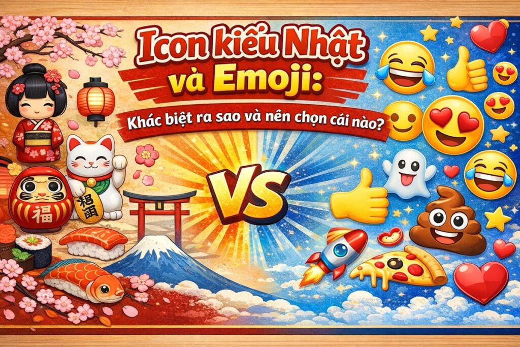So sánh kaomoji và emoji, nên dùng cái nào